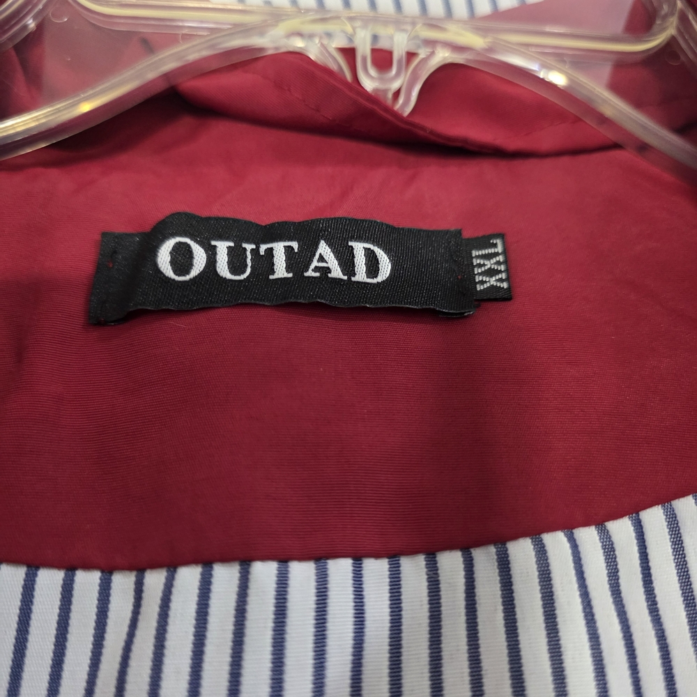 Source Unknown Red Utility Jacket With Striped Co… - image 4